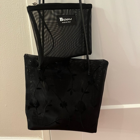 Vintage Browns evening nylon embroidered tote bag - Picture 5 of 11